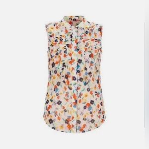 CAbi Multicolor Floral Blouse Sz Large EUC